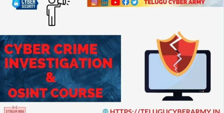 Cyber Crime Investigation & OSINT Course { Basics }